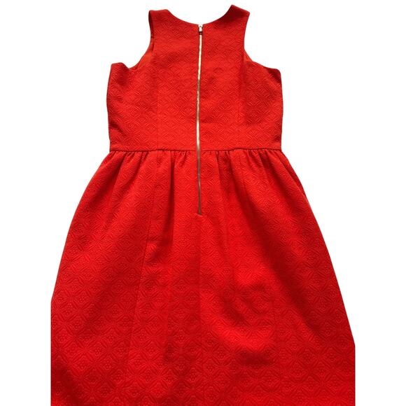 Cynthia Steffe Lola Sleeveless Fit Flare Dress Tangerine Textured Jacquard Sz 2 - Picture 2 of 14